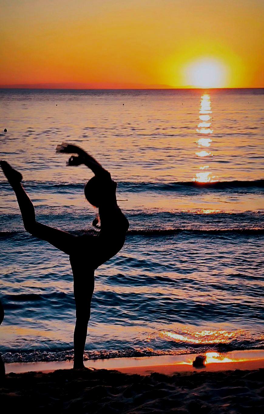 Balance lessons at sunset